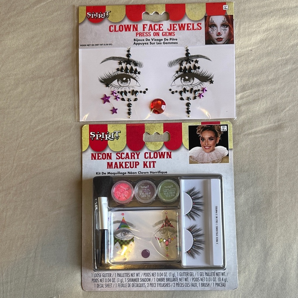 Spirit Halloween Clown Face Decals & Makeup Kit